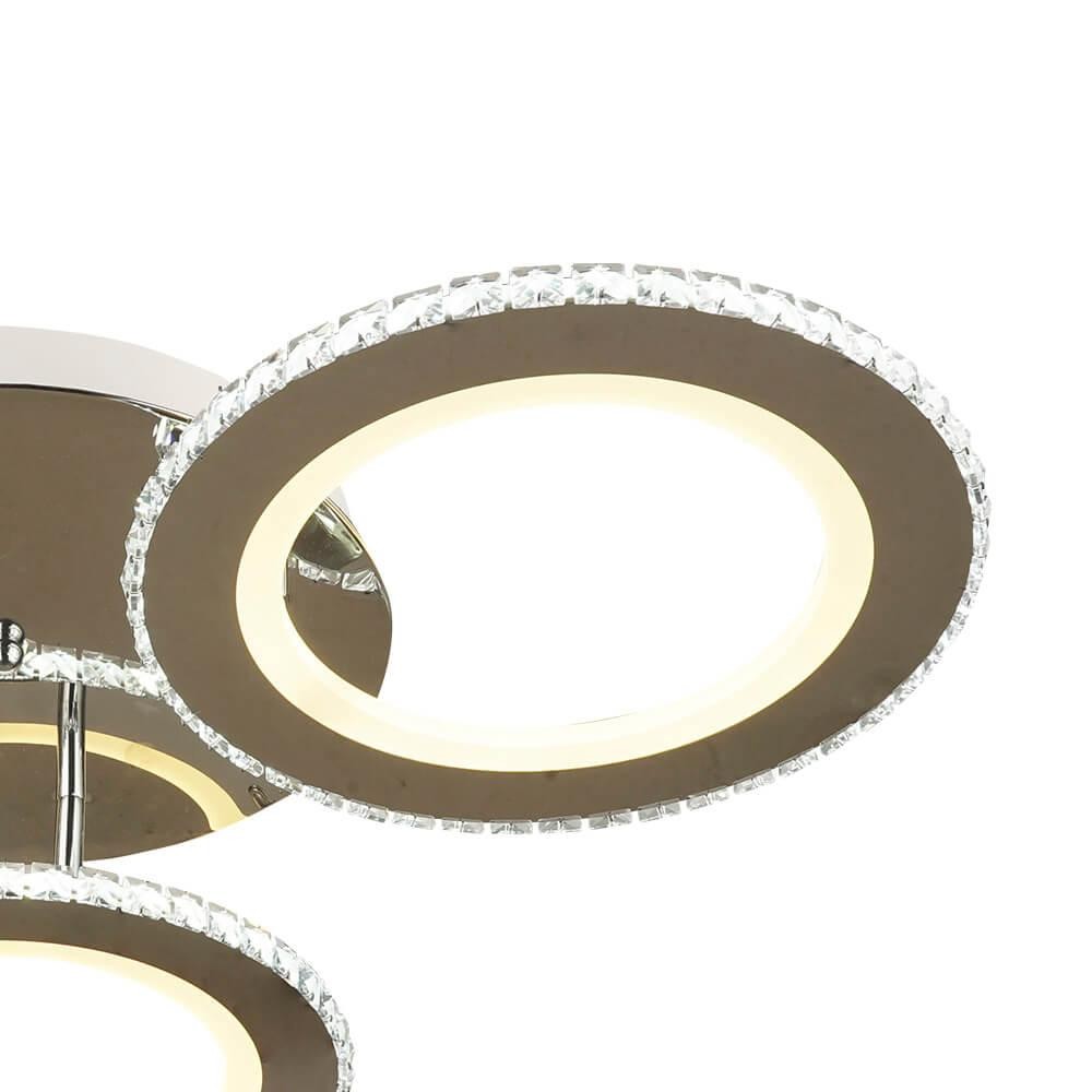 3-head crystal brass gold ceiling lamp