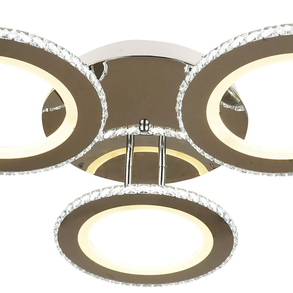 3-head crystal brass gold ceiling lamp