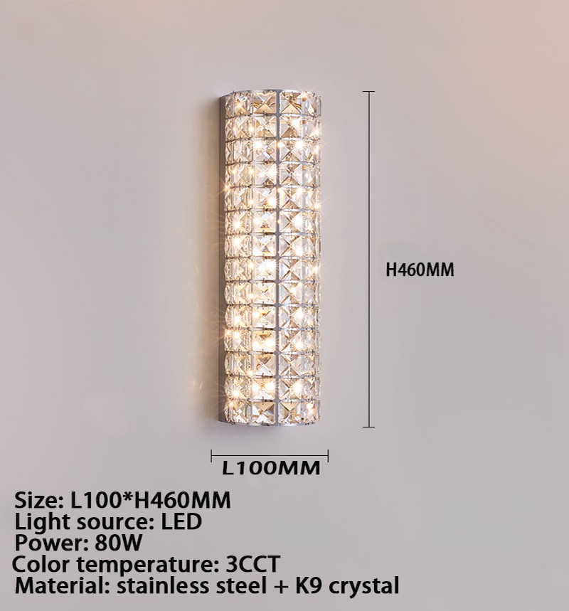 254/3CCT high light transmittance K9 crystal wall lamp