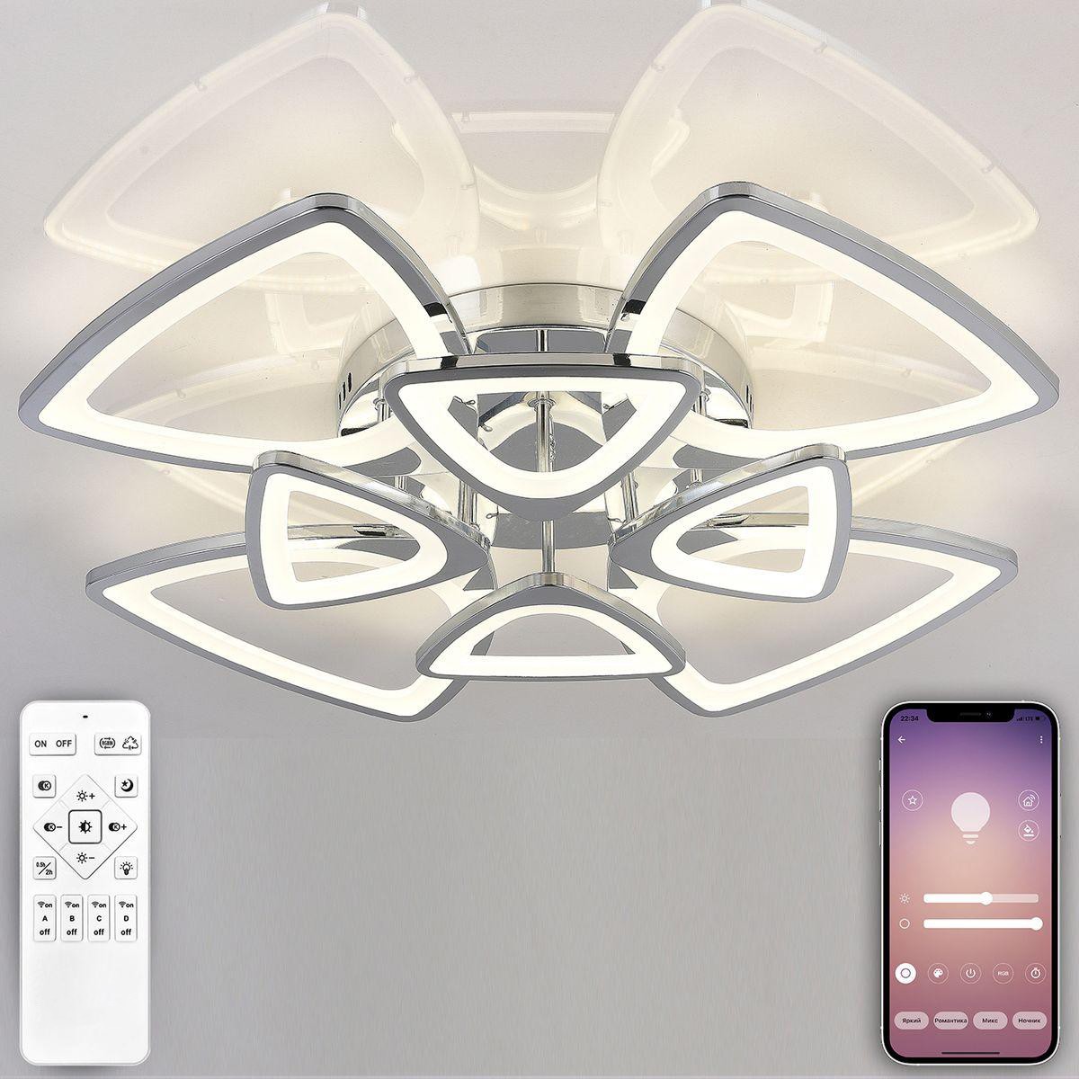 8-head fan-shaped acrylic ceiling light