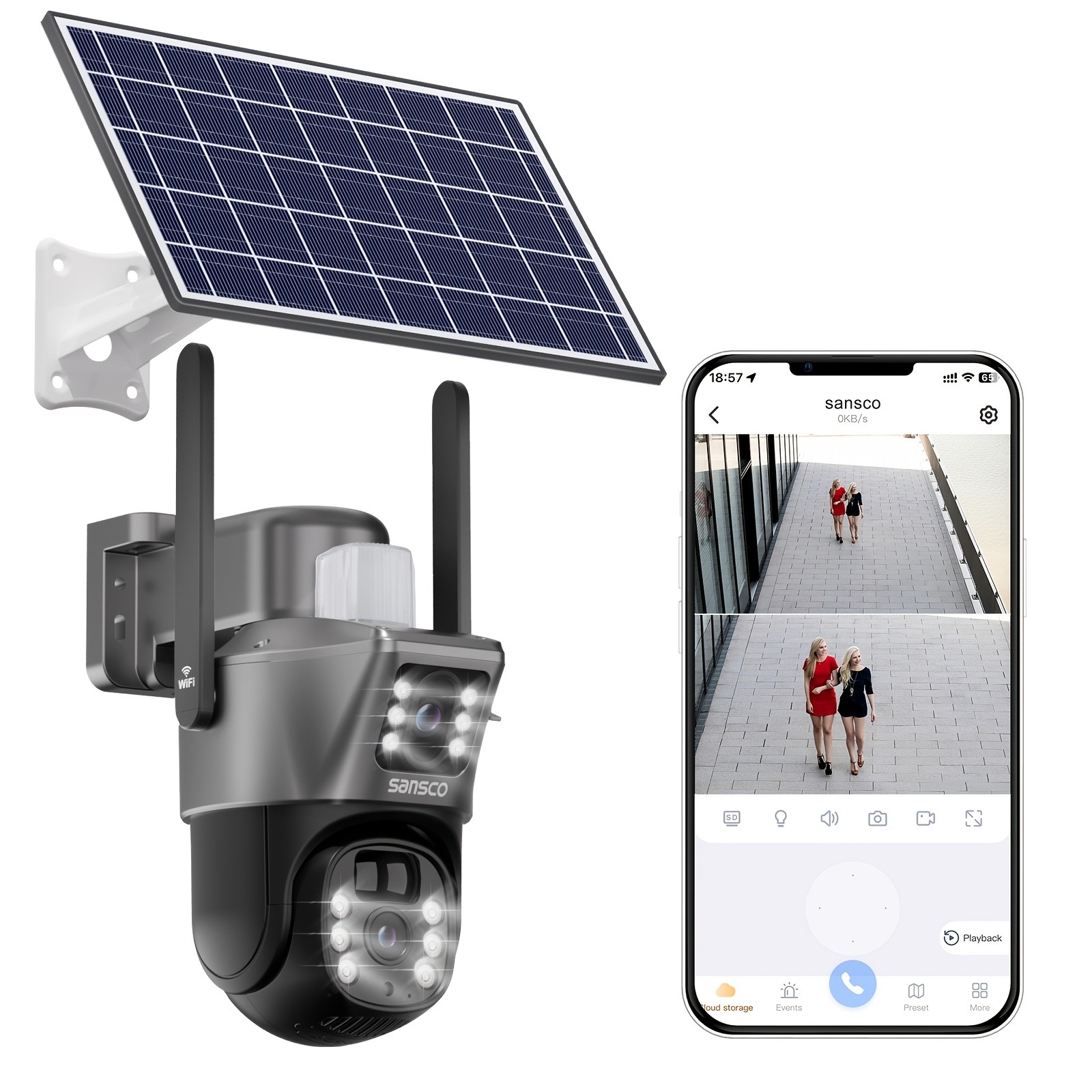 8mp solar powered wireless security camera