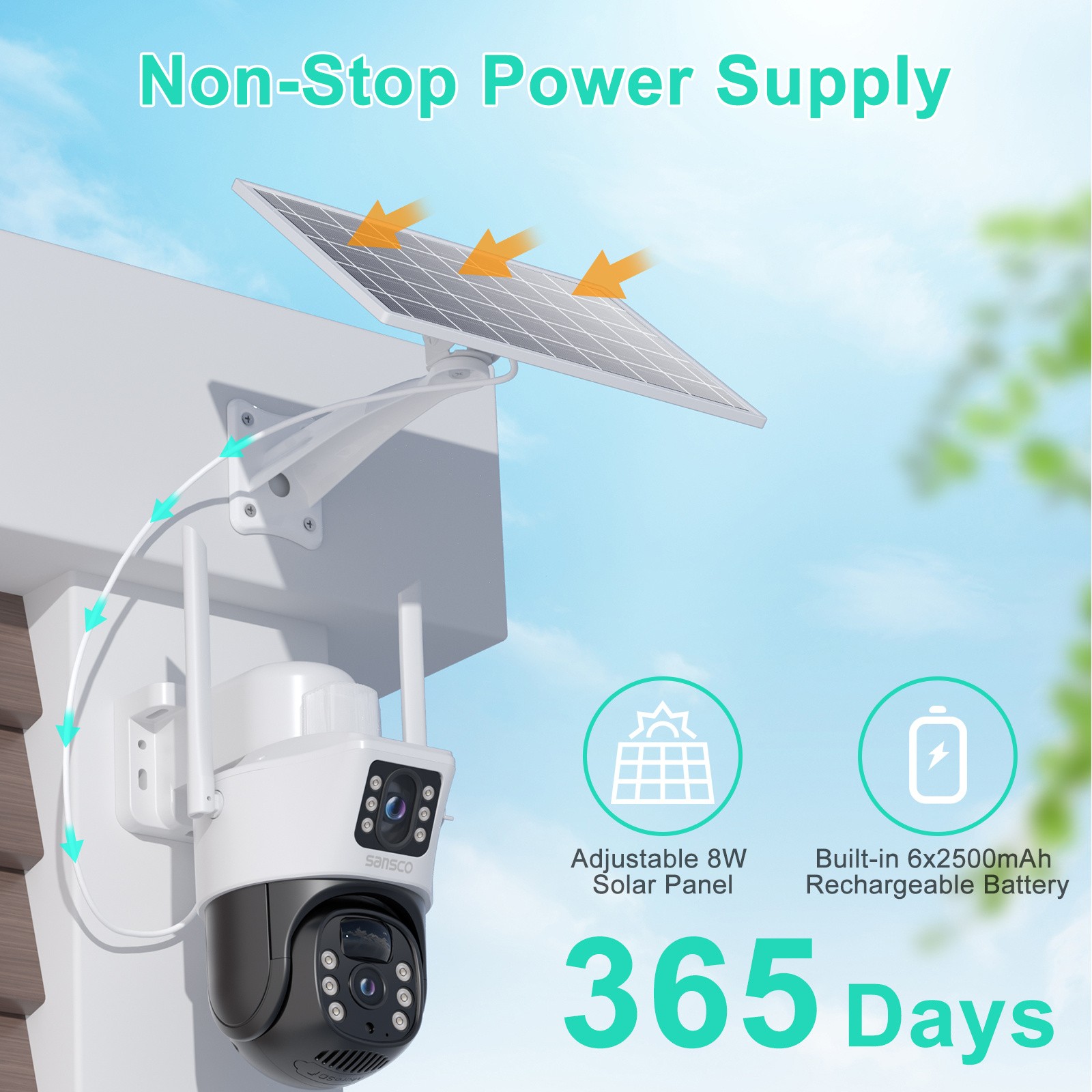 8mp solar powered wireless security camera