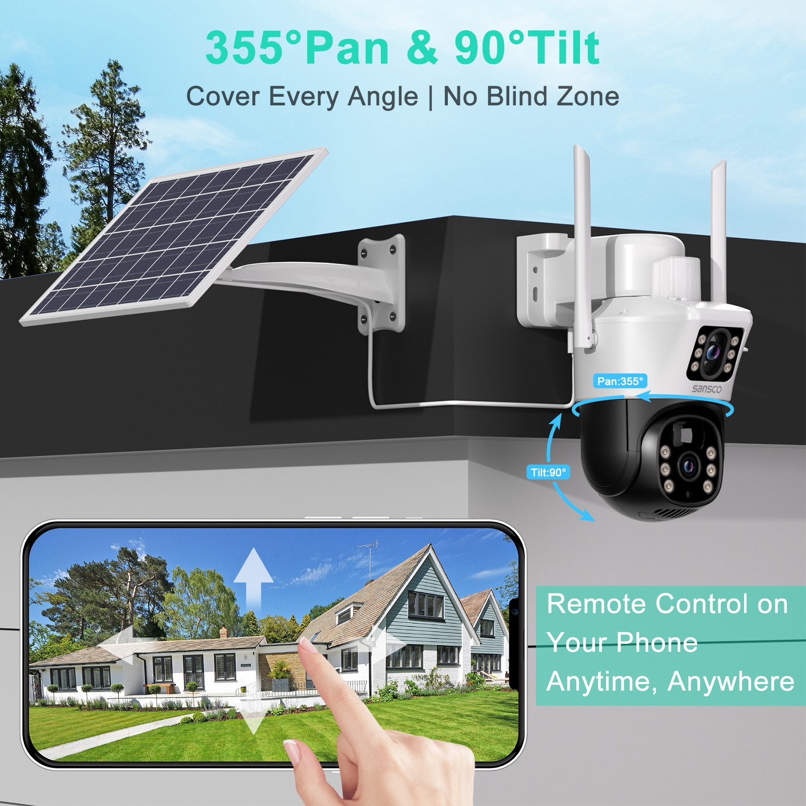 8mp solar powered wireless security camera