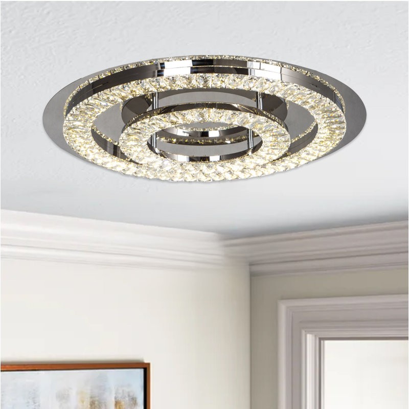 Modern stainless steel crystal lamp