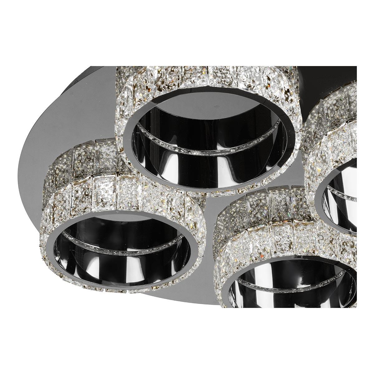 Stainless steel 4-head crystal ceiling lamp